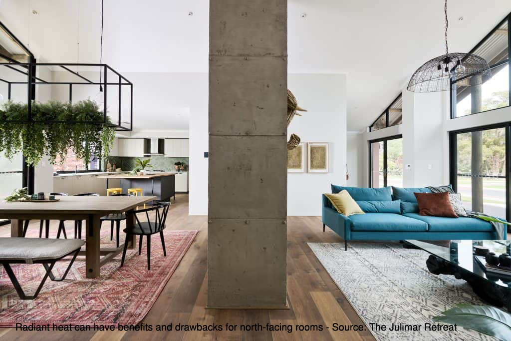 Radiant heat can have benefits and drawbacks for north-facing rooms